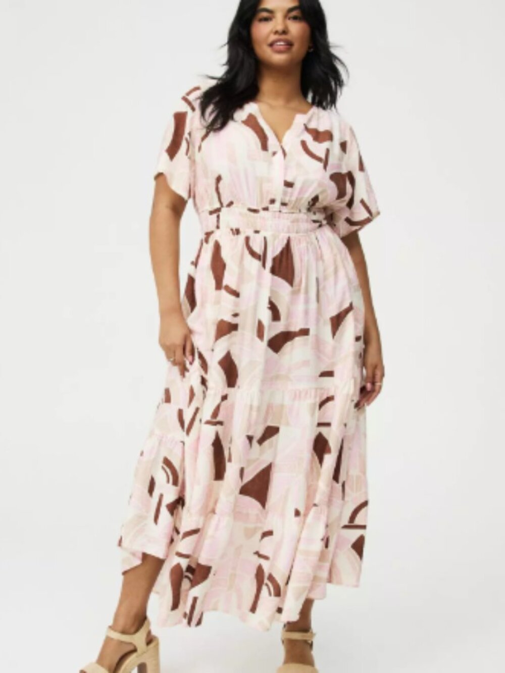 Torrid Y-Neck Tiered Maxi Dress Size 1X